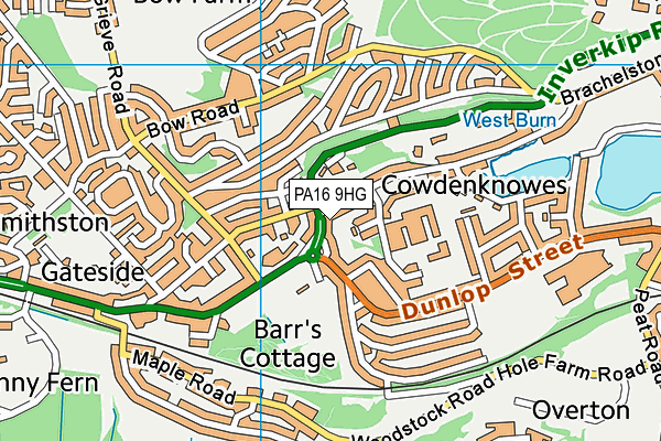 PA16 9HG map - OS VectorMap District (Ordnance Survey) PA16 9HG map - OS VectorMap District (Ordnance Survey)