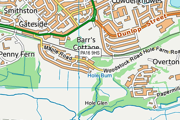 PA16 9HS map - OS VectorMap District (Ordnance Survey) PA16 9HS map - OS VectorMap District (Ordnance Survey)