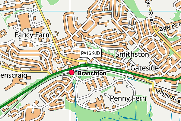 PA16 9JD map - OS VectorMap District (Ordnance Survey) PA16 9JD map - OS VectorMap District (Ordnance Survey)