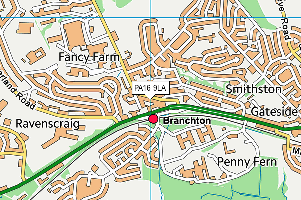 PA16 9LA map - OS VectorMap District (Ordnance Survey) PA16 9LA map - OS VectorMap District (Ordnance Survey)