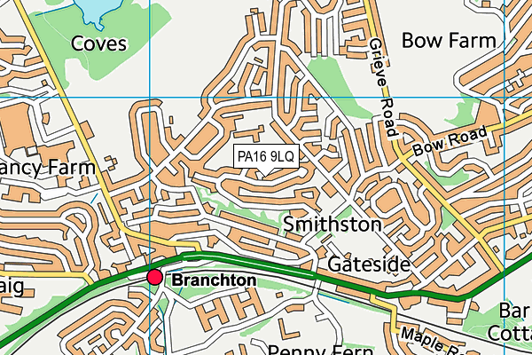 PA16 9LQ map - OS VectorMap District (Ordnance Survey) PA16 9LQ map - OS VectorMap District (Ordnance Survey)