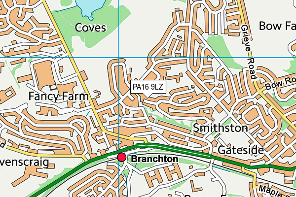 PA16 9LZ map - OS VectorMap District (Ordnance Survey) PA16 9LZ map - OS VectorMap District (Ordnance Survey)