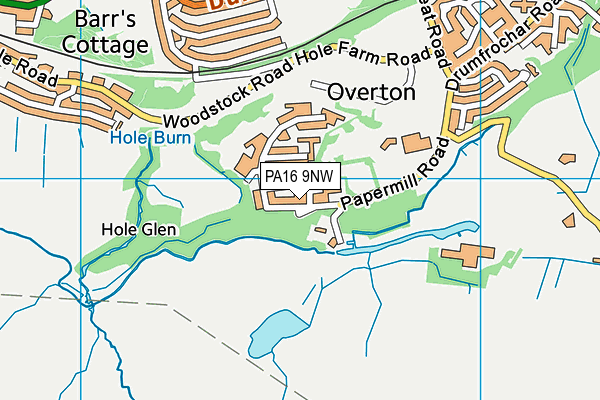 PA16 9NW map - OS VectorMap District (Ordnance Survey) PA16 9NW map - OS VectorMap District (Ordnance Survey)