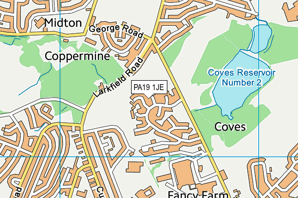 PA19 1JE map - OS VectorMap District (Ordnance Survey)