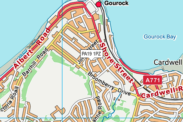 PA19 1PZ map - OS VectorMap District (Ordnance Survey)