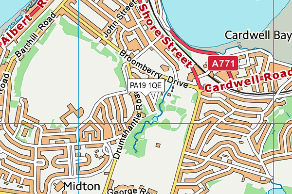 PA19 1QE map - OS VectorMap District (Ordnance Survey)