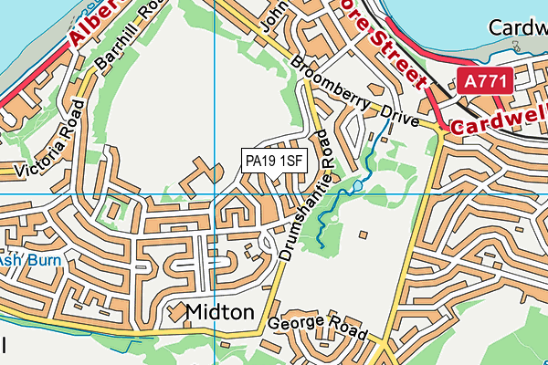 PA19 1SF map - OS VectorMap District (Ordnance Survey)