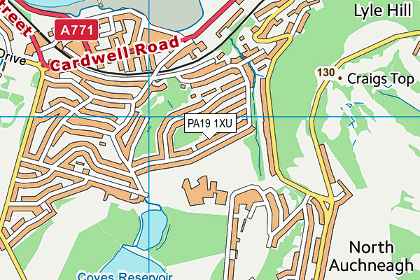 PA19 1XU map - OS VectorMap District (Ordnance Survey)