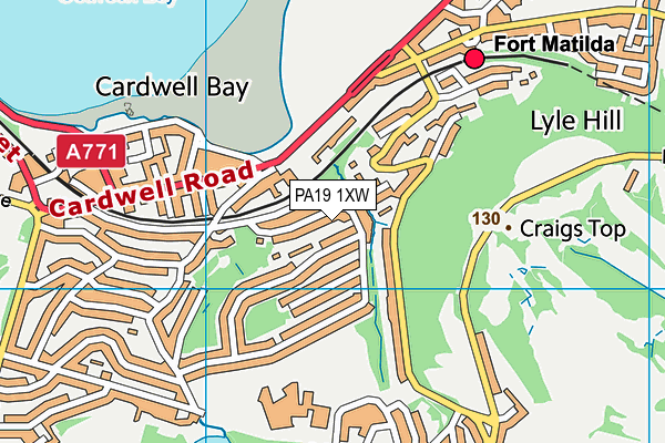 PA19 1XW map - OS VectorMap District (Ordnance Survey)