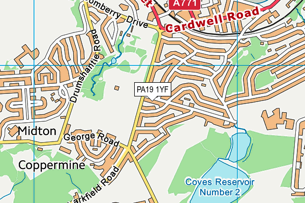 PA19 1YF map - OS VectorMap District (Ordnance Survey) PA19 1YF map - OS VectorMap District (Ordnance Survey)