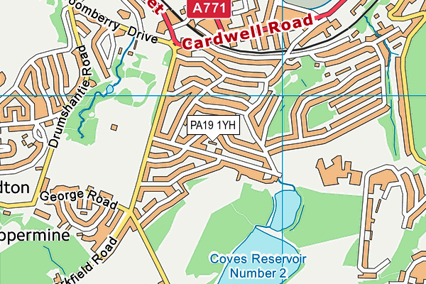PA19 1YH map - OS VectorMap District (Ordnance Survey)