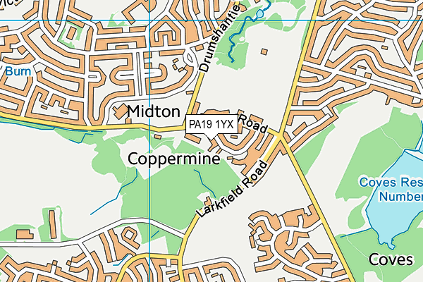 PA19 1YX map - OS VectorMap District (Ordnance Survey)
