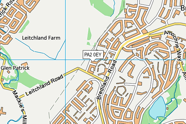 PA2 0EY map - OS VectorMap District (Ordnance Survey) PA2 0EY map - OS VectorMap District (Ordnance Survey)