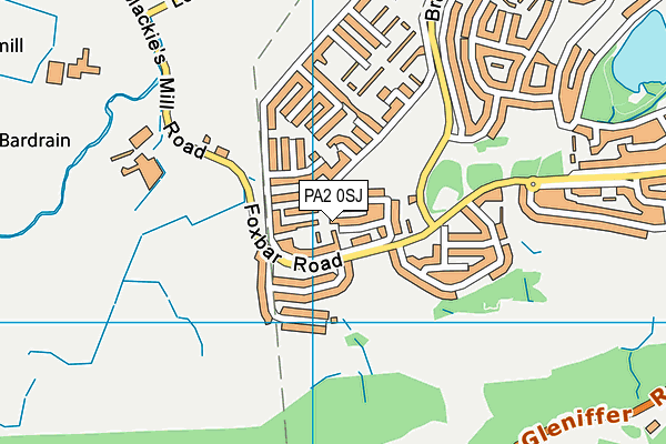 PA2 0SJ map - OS VectorMap District (Ordnance Survey) PA2 0SJ map - OS VectorMap District (Ordnance Survey)