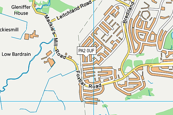 PA2 0UF map - OS VectorMap District (Ordnance Survey) PA2 0UF map - OS VectorMap District (Ordnance Survey)