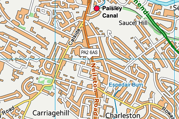 PA2 6AS map - OS VectorMap District (Ordnance Survey)