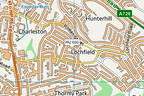 PA2 6SG map - OS VectorMap District (Ordnance Survey)