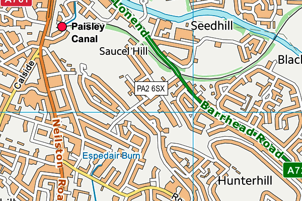 PA2 6SX map - OS VectorMap District (Ordnance Survey) PA2 6SX map - OS VectorMap District (Ordnance Survey)