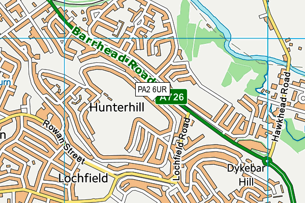 PA2 6UR map - OS VectorMap District (Ordnance Survey) PA2 6UR map - OS VectorMap District (Ordnance Survey)