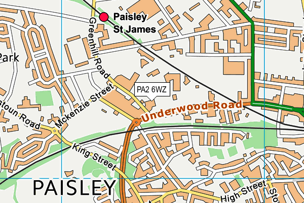 PA2 6WZ map - OS VectorMap District (Ordnance Survey) PA2 6WZ map - OS VectorMap District (Ordnance Survey)