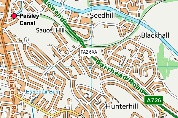 PA2 6XA map - OS VectorMap District (Ordnance Survey) PA2 6XA map - OS VectorMap District (Ordnance Survey)