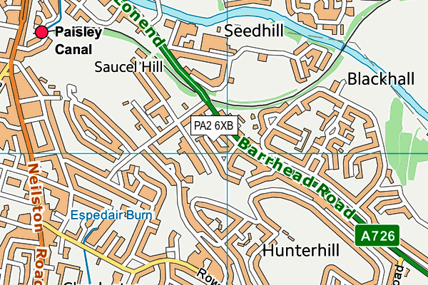 PA2 6XB map - OS VectorMap District (Ordnance Survey) PA2 6XB map - OS VectorMap District (Ordnance Survey)