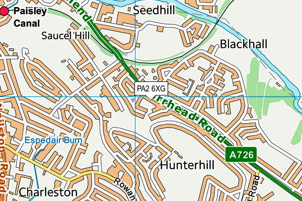 PA2 6XG map - OS VectorMap District (Ordnance Survey) PA2 6XG map - OS VectorMap District (Ordnance Survey)