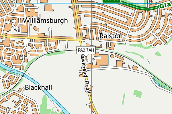 PA2 7AH map - OS VectorMap District (Ordnance Survey) PA2 7AH map - OS VectorMap District (Ordnance Survey)