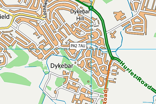 PA2 7AU map - OS VectorMap District (Ordnance Survey) PA2 7AU map - OS VectorMap District (Ordnance Survey)