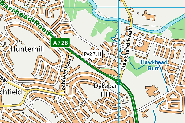 PA2 7JH map - OS VectorMap District (Ordnance Survey) PA2 7JH map - OS VectorMap District (Ordnance Survey)