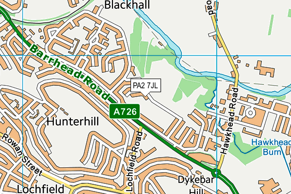 PA2 7JL map - OS VectorMap District (Ordnance Survey) PA2 7JL map - OS VectorMap District (Ordnance Survey)