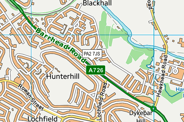 PA2 7JS map - OS VectorMap District (Ordnance Survey) PA2 7JS map - OS VectorMap District (Ordnance Survey)