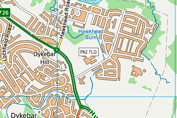 PA2 7LG map - OS VectorMap District (Ordnance Survey) PA2 7LG map - OS VectorMap District (Ordnance Survey)