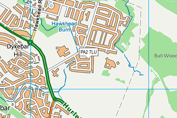 PA2 7LU map - OS VectorMap District (Ordnance Survey) PA2 7LU map - OS VectorMap District (Ordnance Survey)