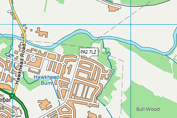 PA2 7LZ map - OS VectorMap District (Ordnance Survey) PA2 7LZ map - OS VectorMap District (Ordnance Survey)