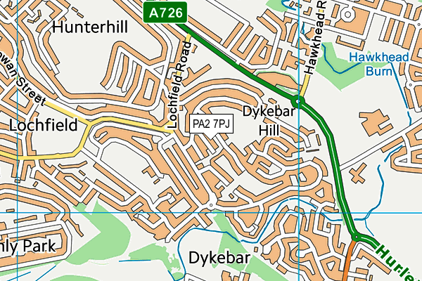 PA2 7PJ map - OS VectorMap District (Ordnance Survey) PA2 7PJ map - OS VectorMap District (Ordnance Survey)