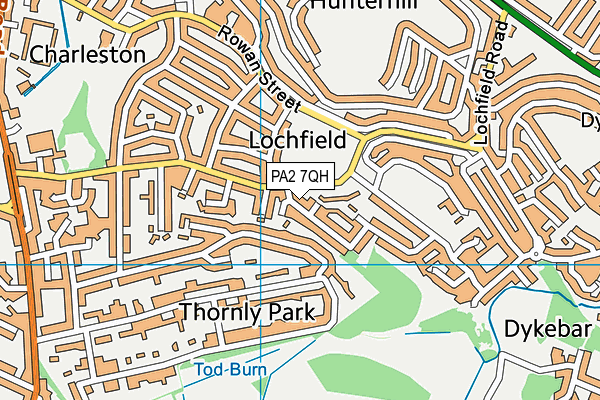 PA2 7QH map - OS VectorMap District (Ordnance Survey) PA2 7QH map - OS VectorMap District (Ordnance Survey)