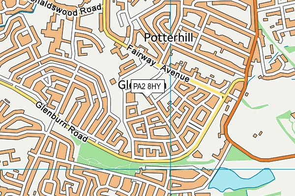 PA2 8HY map - OS VectorMap District (Ordnance Survey) PA2 8HY map - OS VectorMap District (Ordnance Survey)