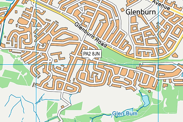 PA2 8JN map - OS VectorMap District (Ordnance Survey) PA2 8JN map - OS VectorMap District (Ordnance Survey)