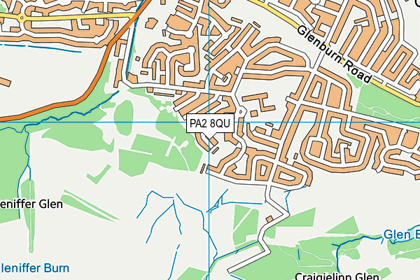 PA2 8QU map - OS VectorMap District (Ordnance Survey) PA2 8QU map - OS VectorMap District (Ordnance Survey)