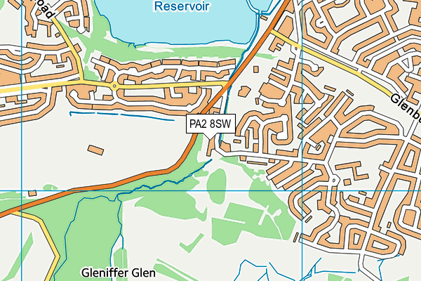 PA2 8SW map - OS VectorMap District (Ordnance Survey) PA2 8SW map - OS VectorMap District (Ordnance Survey)