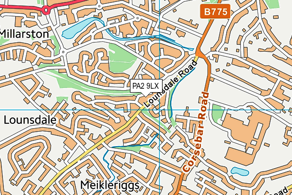 PA2 9LX map - OS VectorMap District (Ordnance Survey) PA2 9LX map - OS VectorMap District (Ordnance Survey)