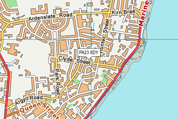 PA23 8DY map - OS VectorMap District (Ordnance Survey) PA23 8DY map - OS VectorMap District (Ordnance Survey)