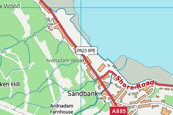 PA23 8PE map - OS VectorMap District (Ordnance Survey) PA23 8PE map - OS VectorMap District (Ordnance Survey)