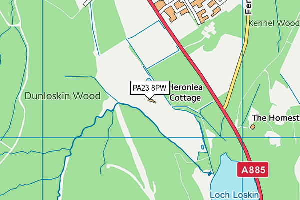 PA23 8PW map - OS VectorMap District (Ordnance Survey)