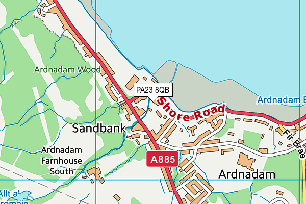 PA23 8QB map - OS VectorMap District (Ordnance Survey)