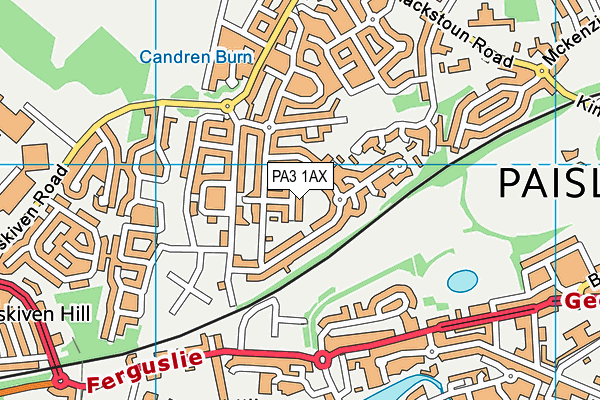 PA3 1AX map - OS VectorMap District (Ordnance Survey) PA3 1AX map - OS VectorMap District (Ordnance Survey)