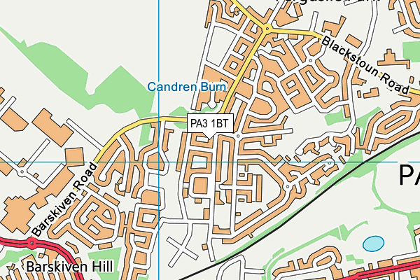 PA3 1BT map - OS VectorMap District (Ordnance Survey)