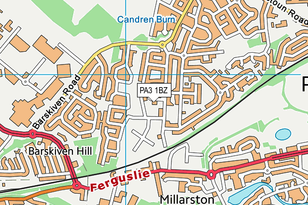 PA3 1BZ map - OS VectorMap District (Ordnance Survey) PA3 1BZ map - OS VectorMap District (Ordnance Survey)
