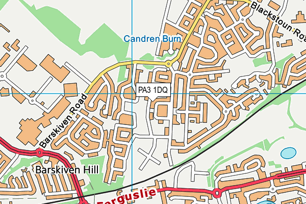 PA3 1DQ map - OS VectorMap District (Ordnance Survey)